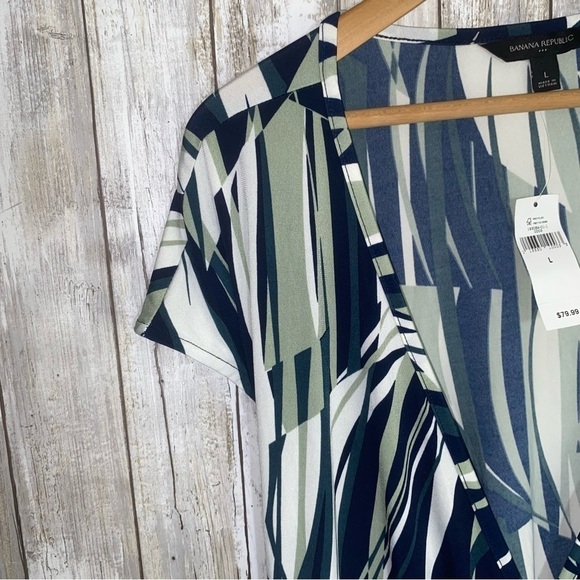 NWT Banana Republic Geometric Wrap Dress - Picture 5 of 8